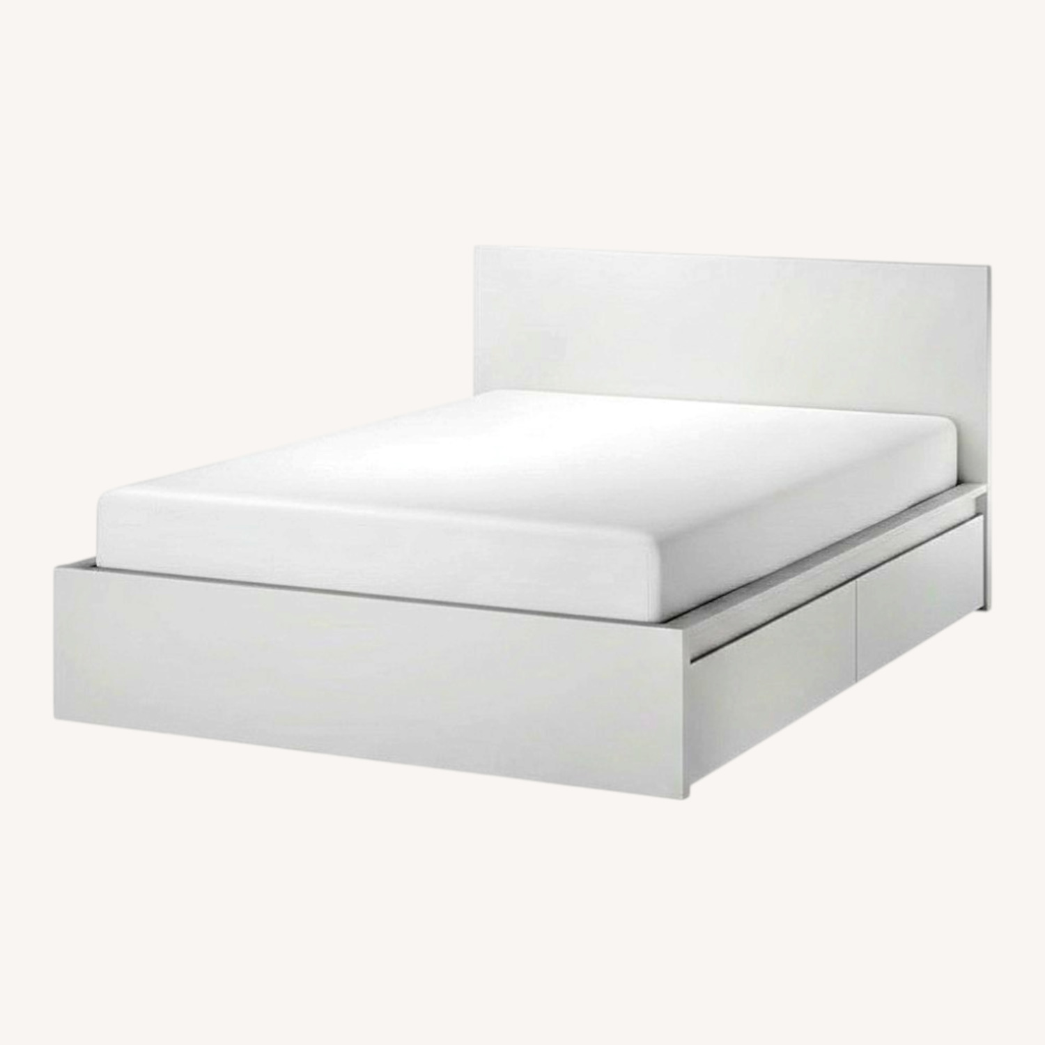IKEA Malm White King Bed Frame/2 Storage Boxes - image-0