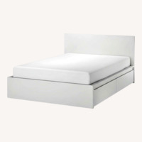 IKEA Malm White King Bed Frame/2 Storage Boxes