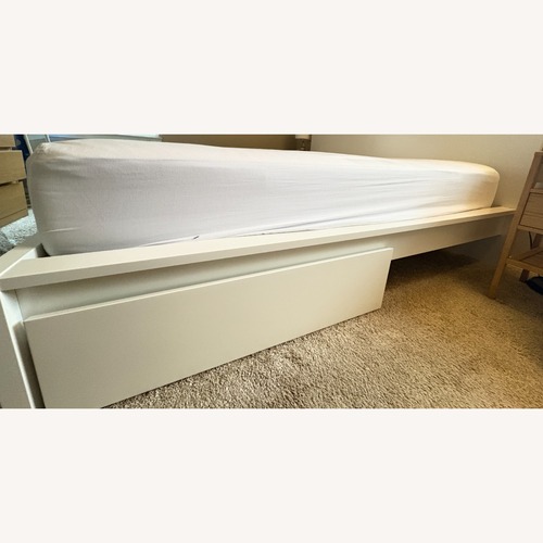 Used IKEA Malm White King Bed Frame/2 Storage Boxes for sale on AptDeco