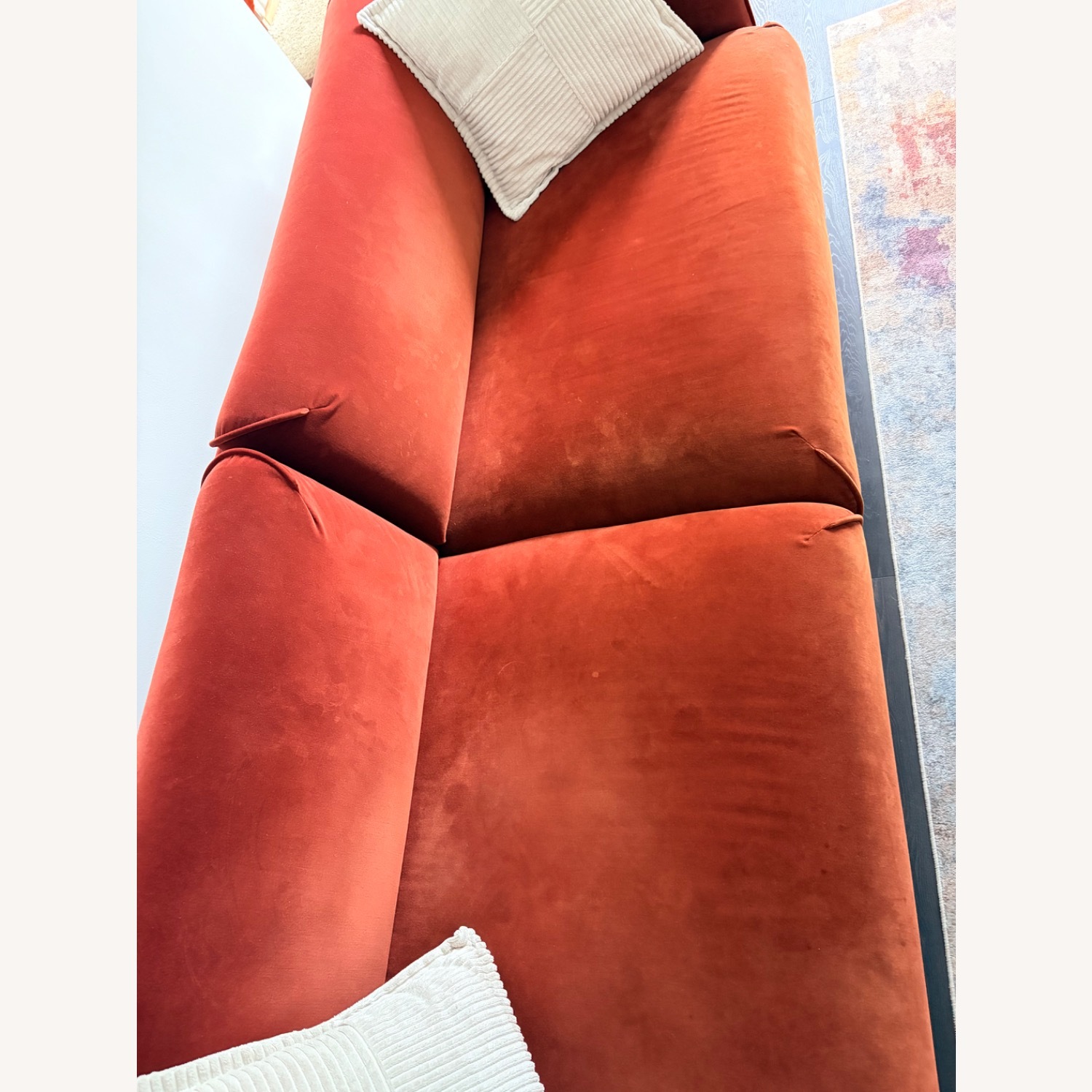 IKEA Red Velvet 3+ Seater Sofa - image-5