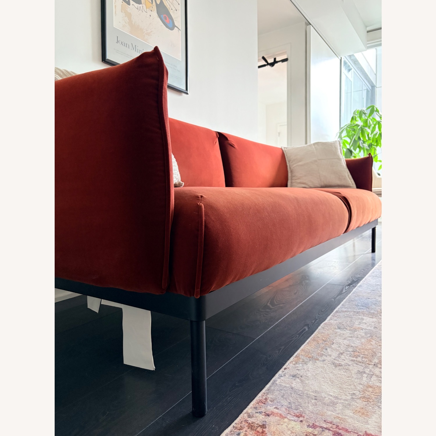 IKEA Red Velvet 3+ Seater Sofa - image-4