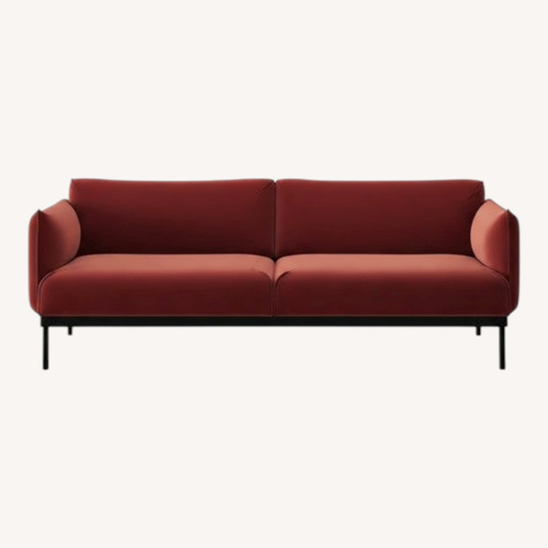 Used IKEA Red Velvet 3+ Seater Sofa for sale on AptDeco