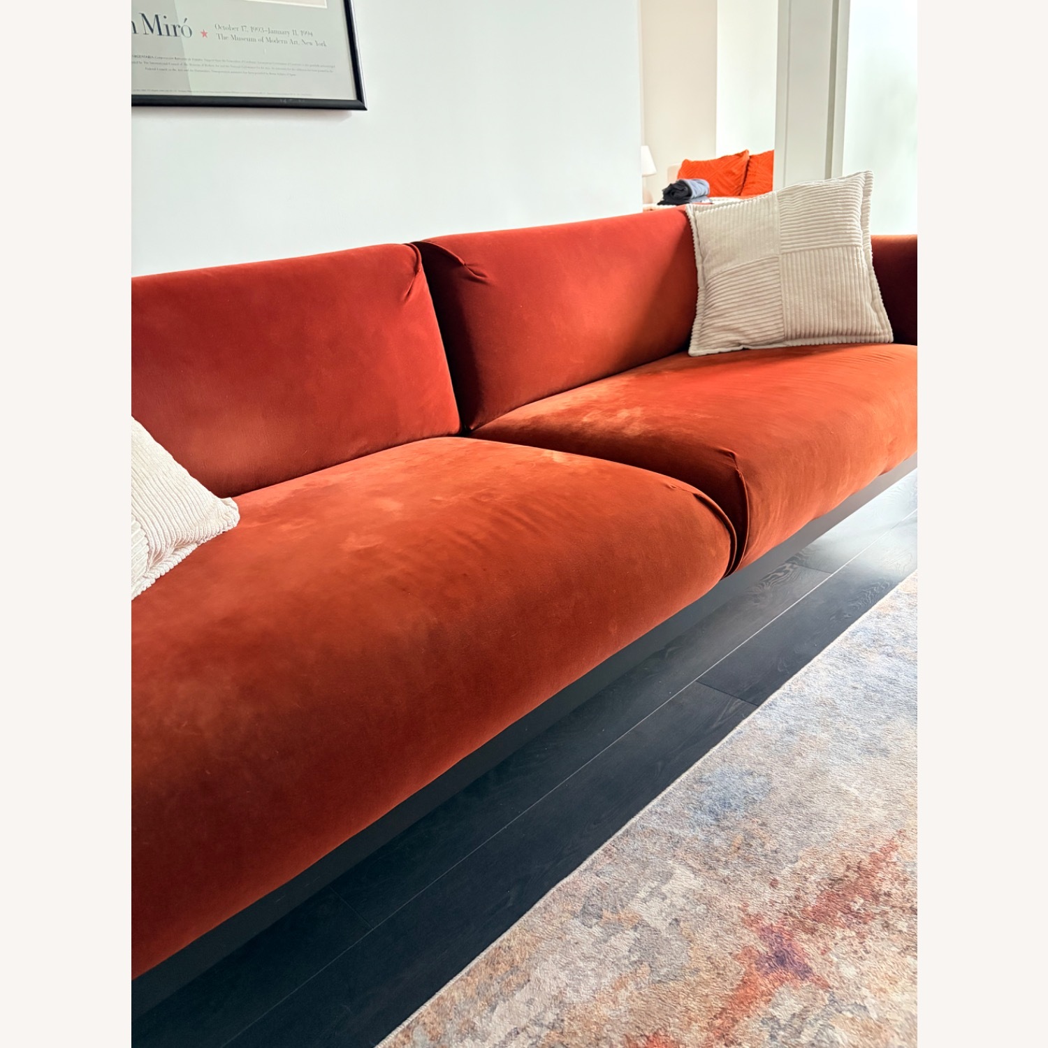 IKEA Red Velvet 3+ Seater Sofa - image-3