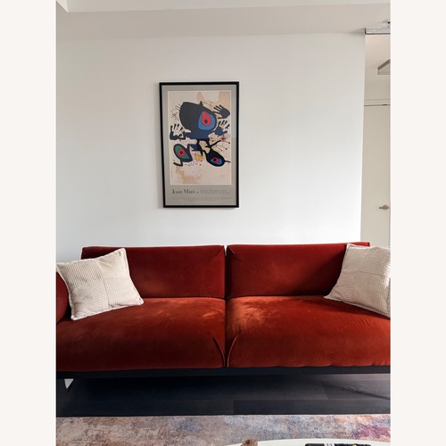 Used IKEA Red Velvet 3+ Seater Sofa for sale on AptDeco