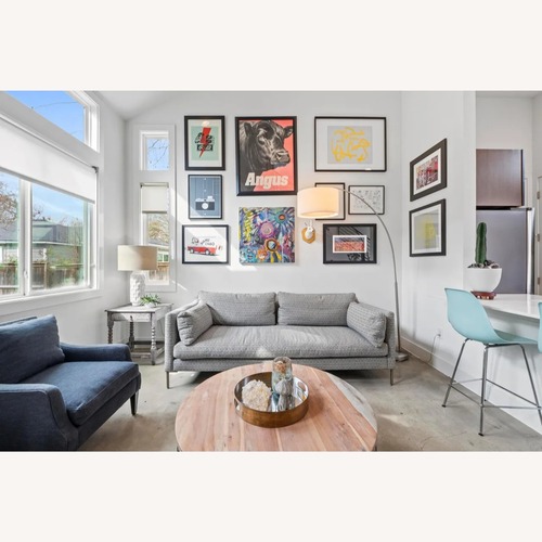 Used Rowe Furniture Black Fabric 2 Seater Sofa for sale on AptDeco