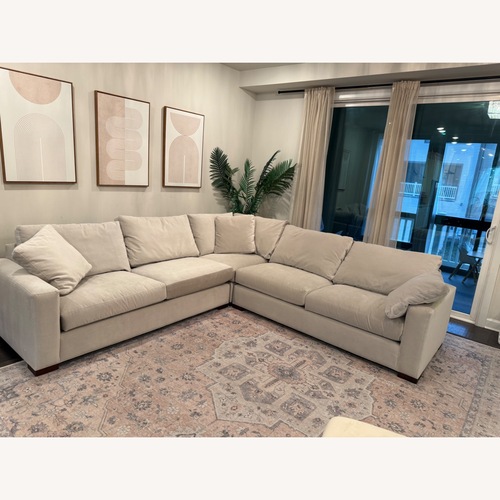 Used Room & Board Metro Natural Velvet 3+ Piece Sectional for sale on AptDeco
