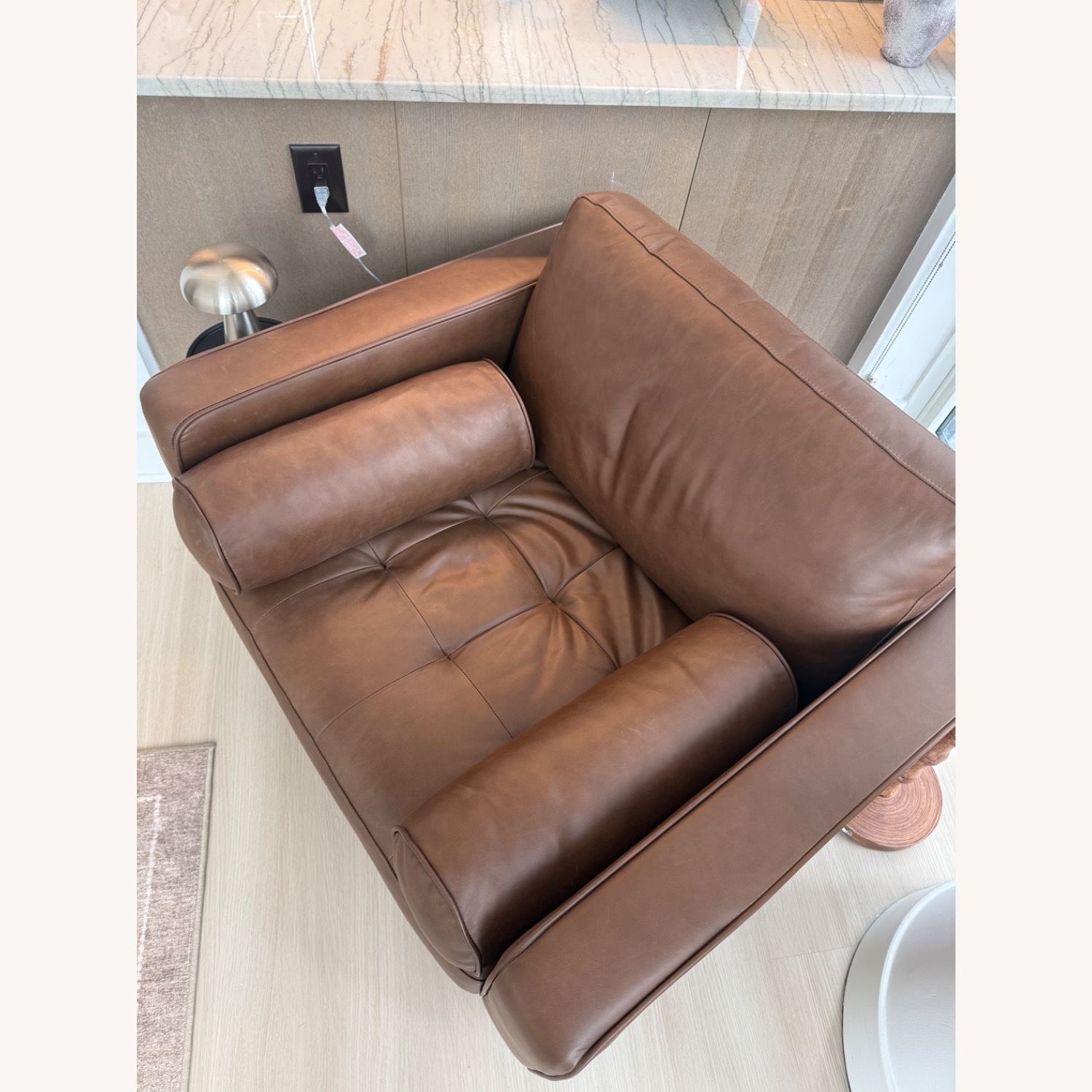Article Sven 42" Tufted Leather Lounge Chair - Charme Chocolat - image-3