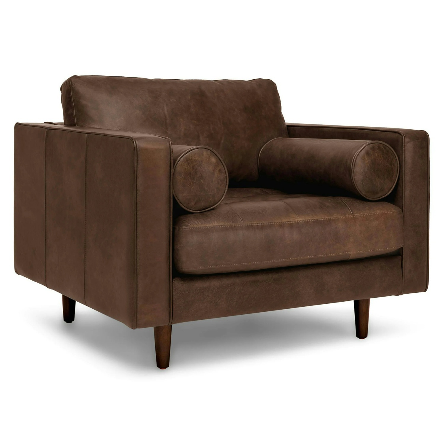 Article Sven 42" Tufted Leather Lounge Chair - Charme Chocolat - image-6