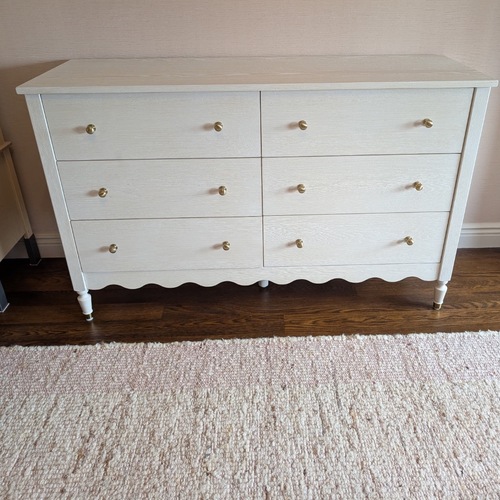 Used Pottery Barn Kids Camille White Wood Dresser for sale on AptDeco