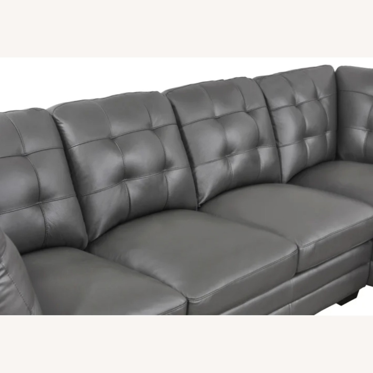Lawrence Top Grain Leather Sectional with Ottoman - image-2