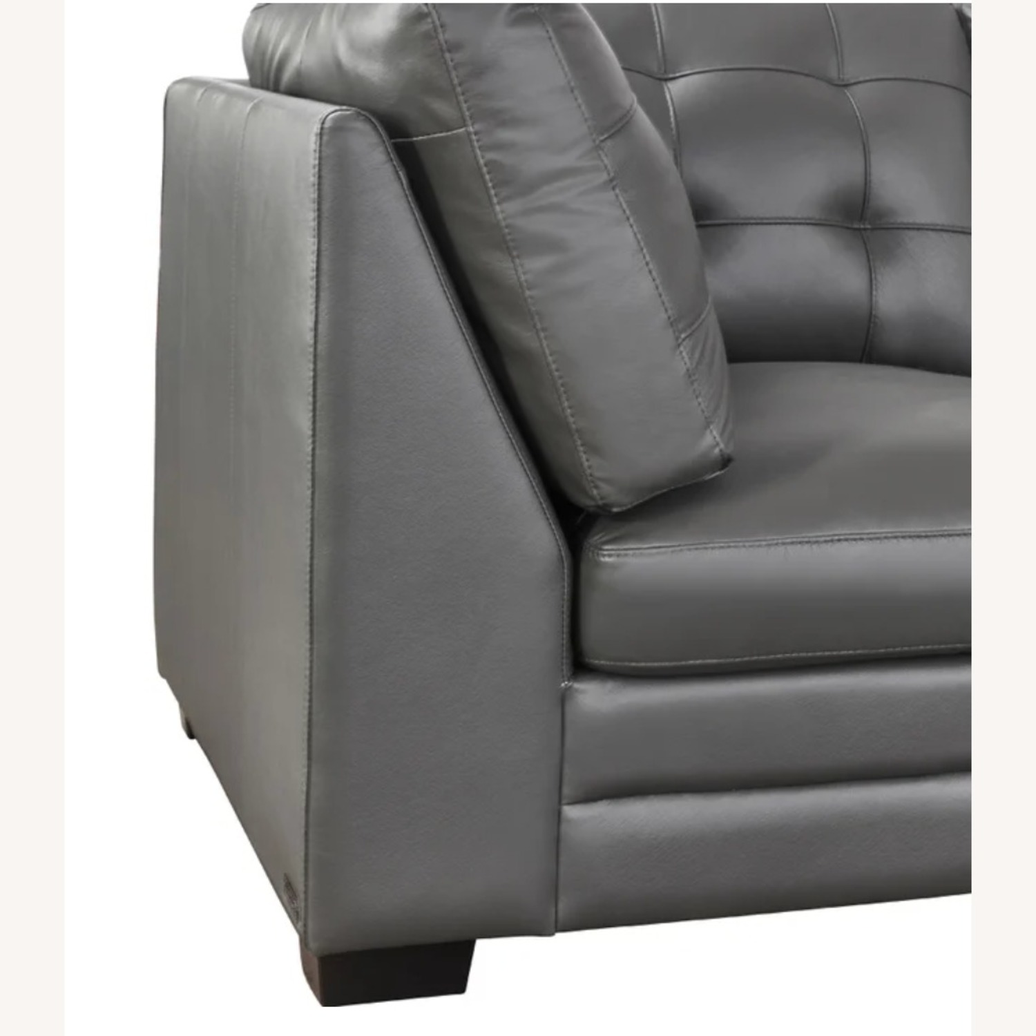 Lawrence Top Grain Leather Sectional with Ottoman - image-3