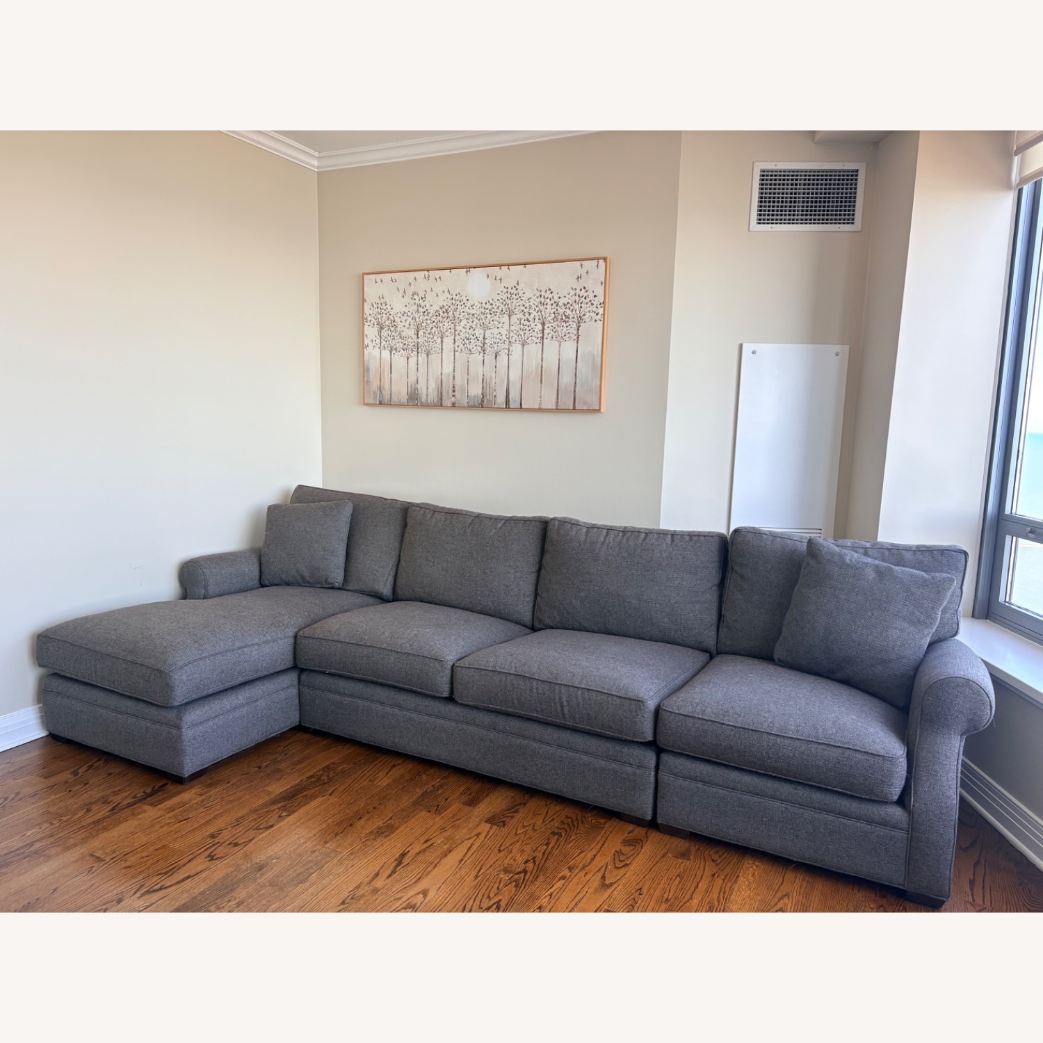 Dark Brown Fabric 3+ Piece Sectional - image-2