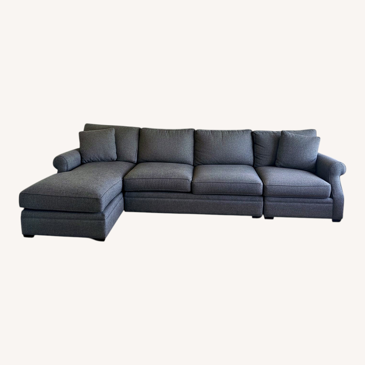 Dark Brown Fabric 3+ Piece Sectional - image-0