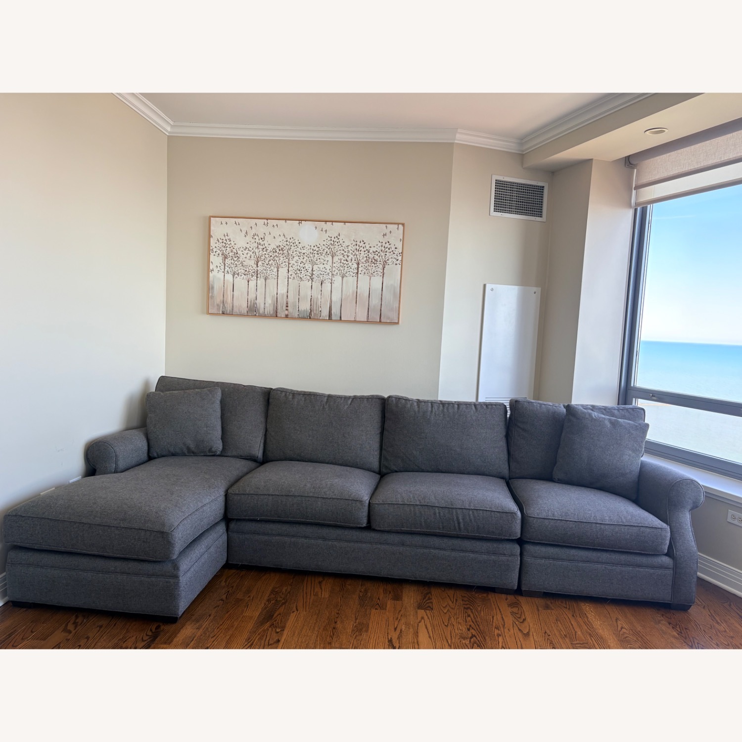 Dark Brown Fabric 3+ Piece Sectional - image-1