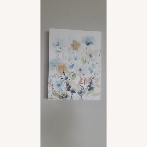 Used White and Blue Floral Canvas Wall Art for sale on AptDeco
