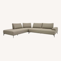 Cantoni Light Gray Leather Mattel Sectional Sofa