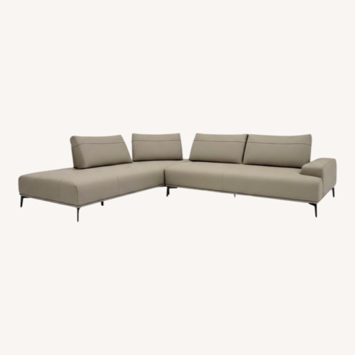 Used Cantoni Light Gray Leather Mattel Sectional Sofa for sale on AptDeco