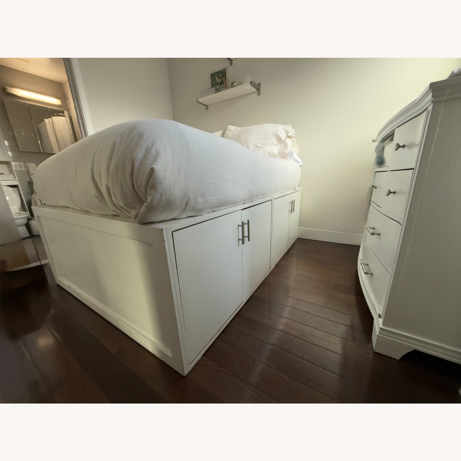 Modern Custom White Full Bed with Hidden Storage - image-3