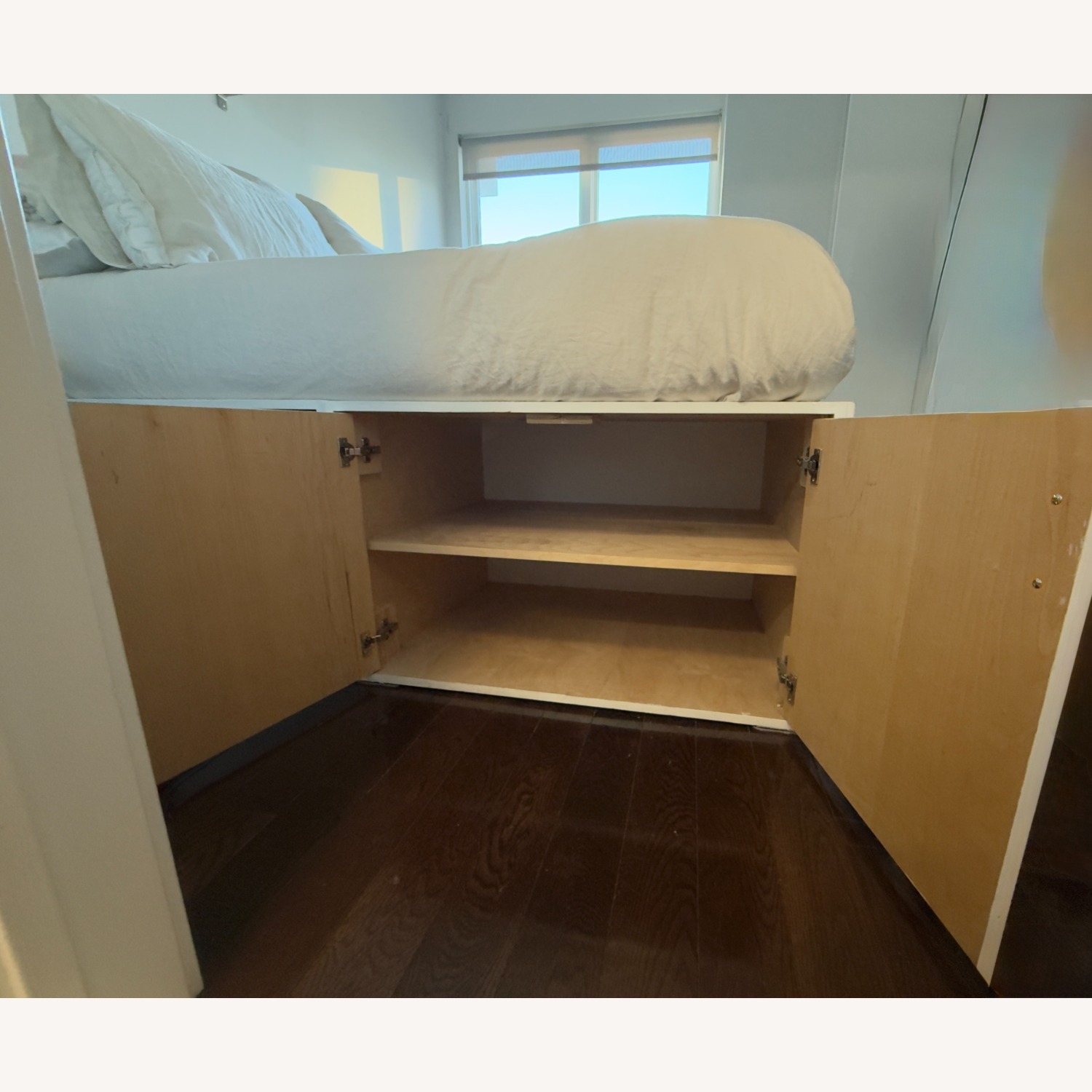 Modern Custom White Full Bed with Hidden Storage - image-5