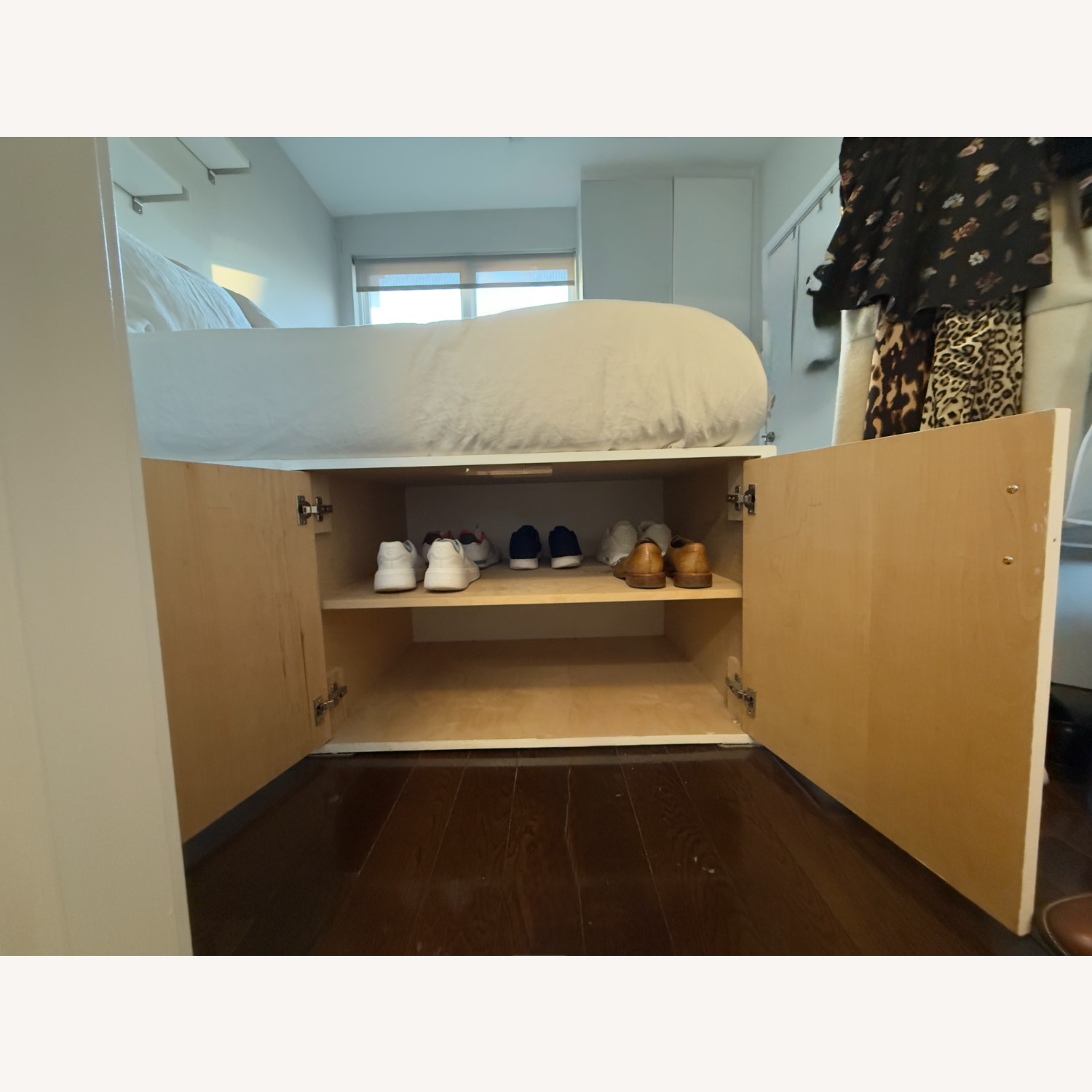 Modern Custom White Full Bed with Hidden Storage - image-7