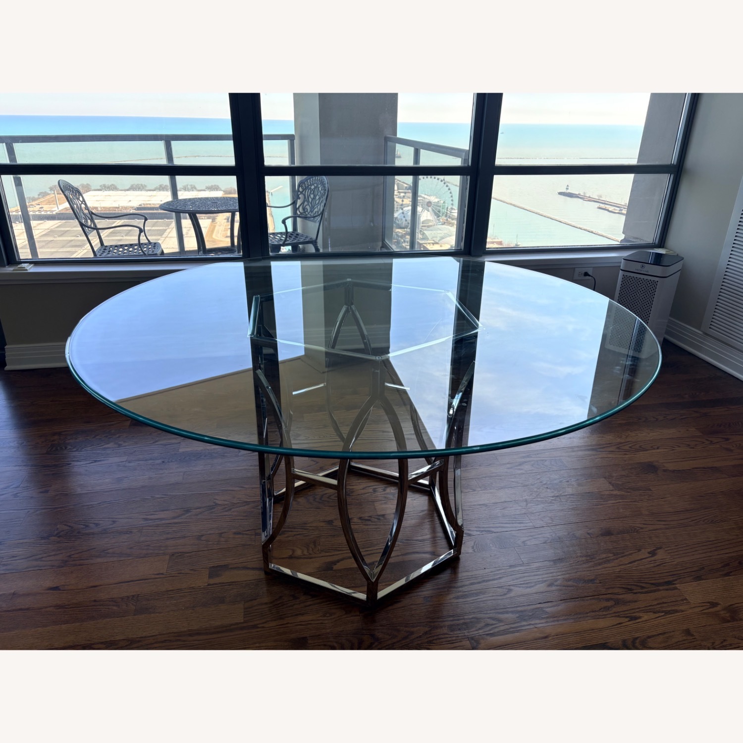 Silver Glass Dining Table - image-1