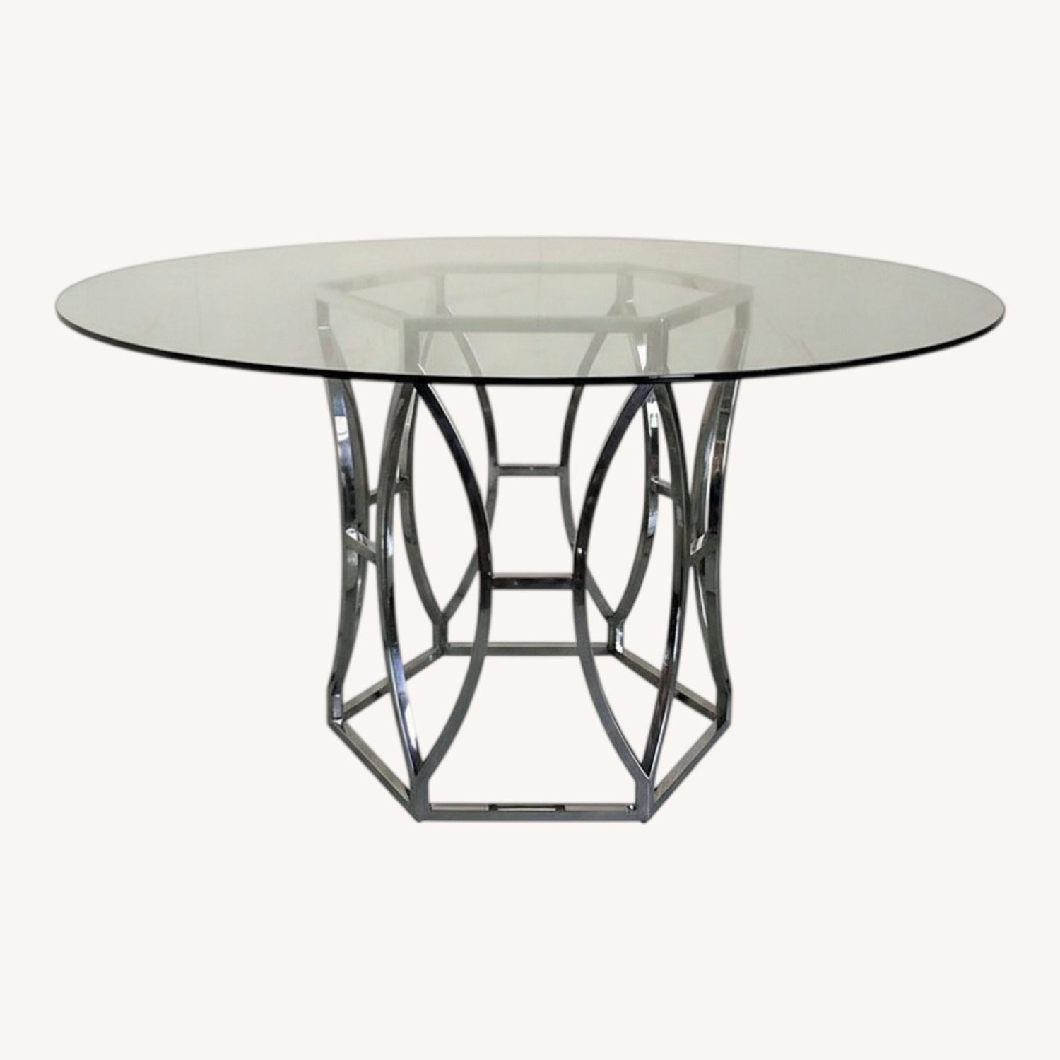 Silver Glass Dining Table - image-0