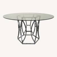 Silver Glass Dining Table