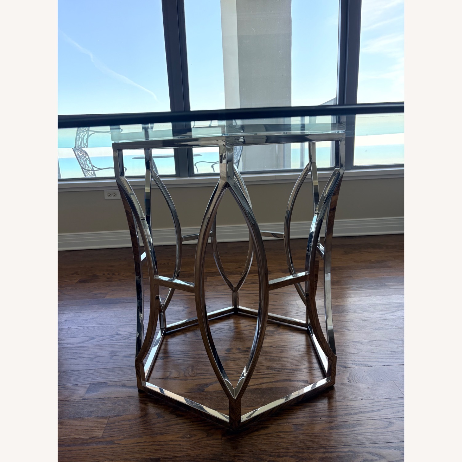 Silver Glass Dining Table - image-2