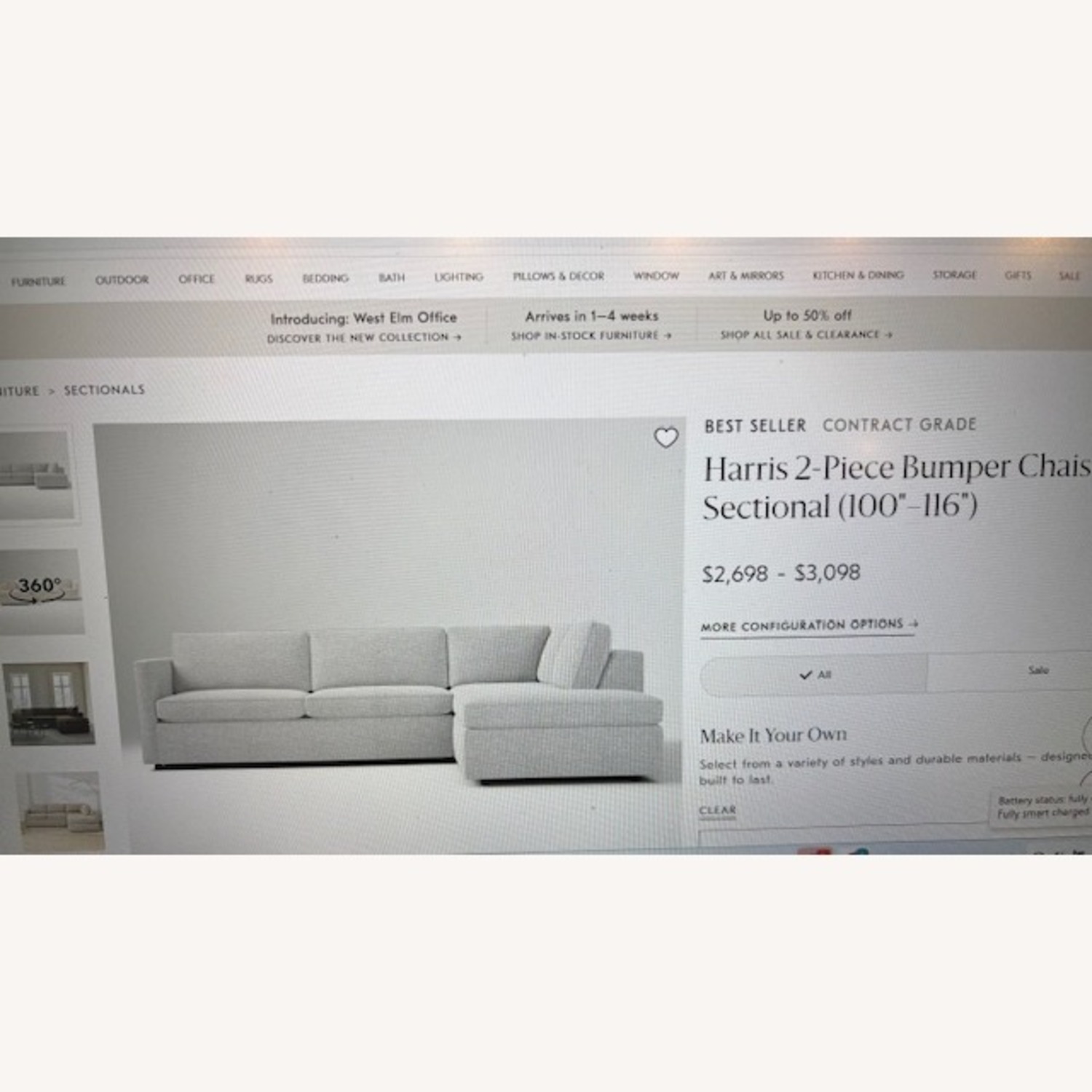 Harris 2-Piece Bumper Chaise Sectional - image-4