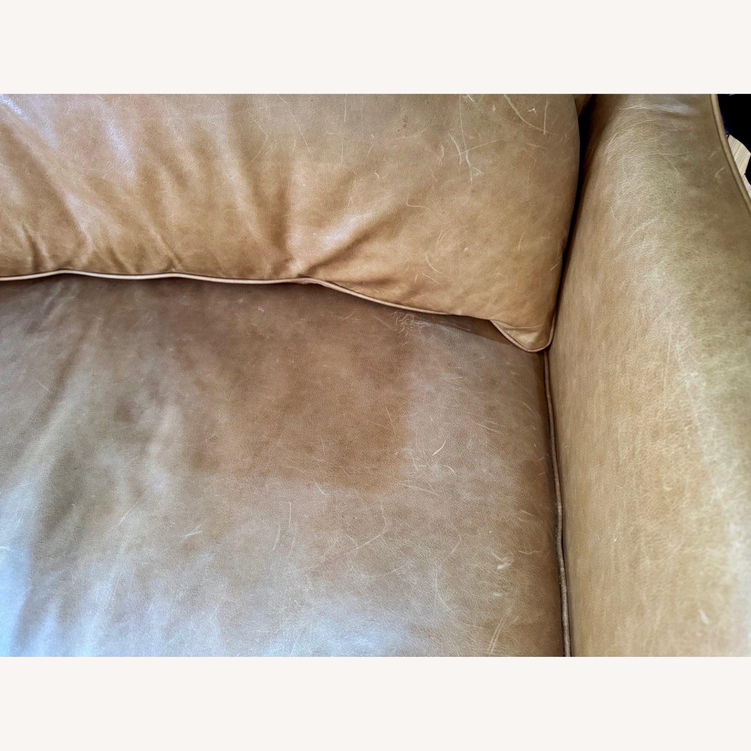 Interior Define Caitlin Light Brown Leather Loveseat - image-3