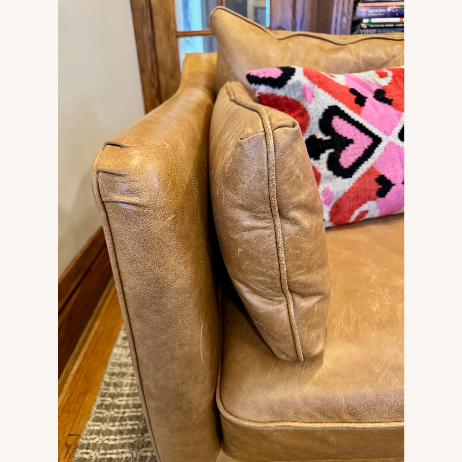 Interior Define Caitlin Light Brown Leather Loveseat - image-2