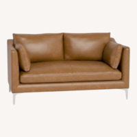 Interior Define Caitlin Light Brown Leather Loveseat
