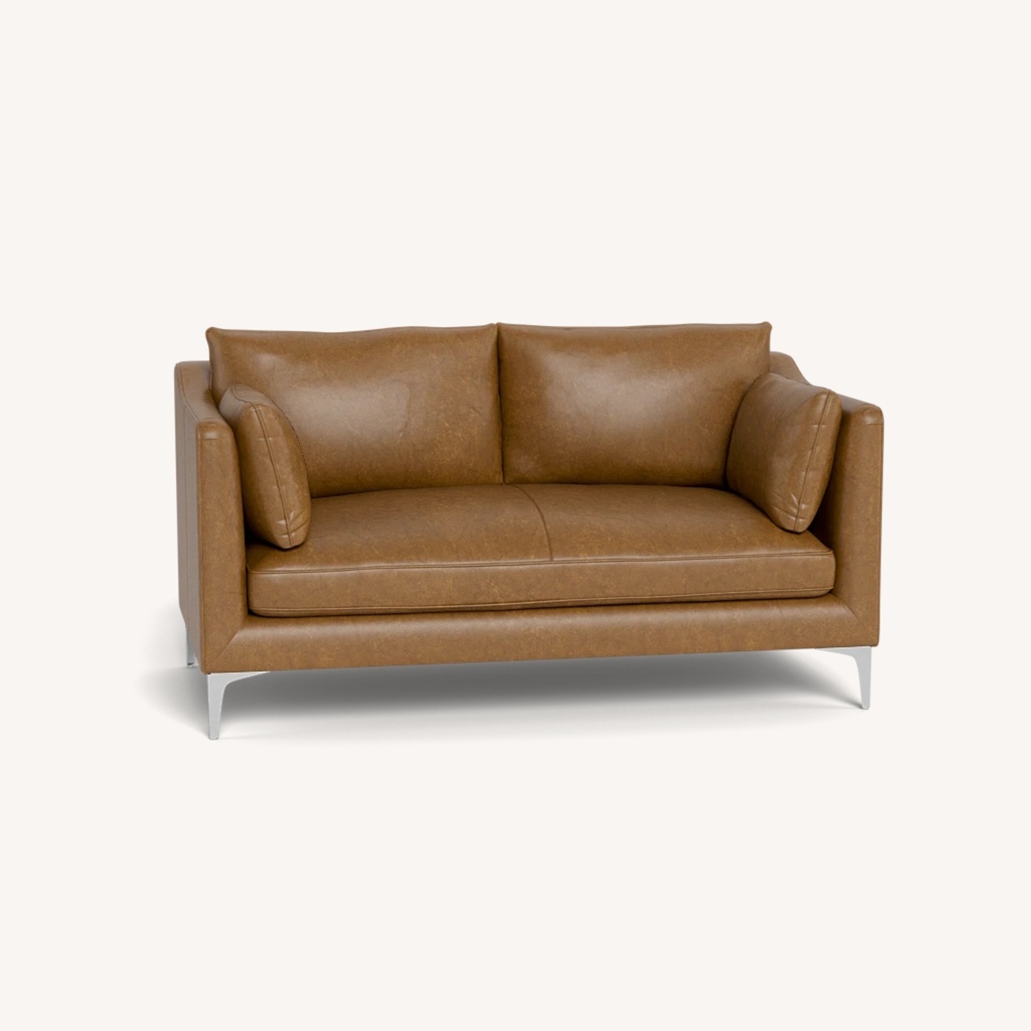 Interior Define Caitlin Light Brown Leather Loveseat - image-4