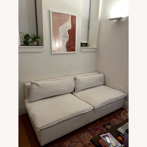 Used Crate & Barrel Deep Armless Loveseat Sectional Piece for sale on AptDeco