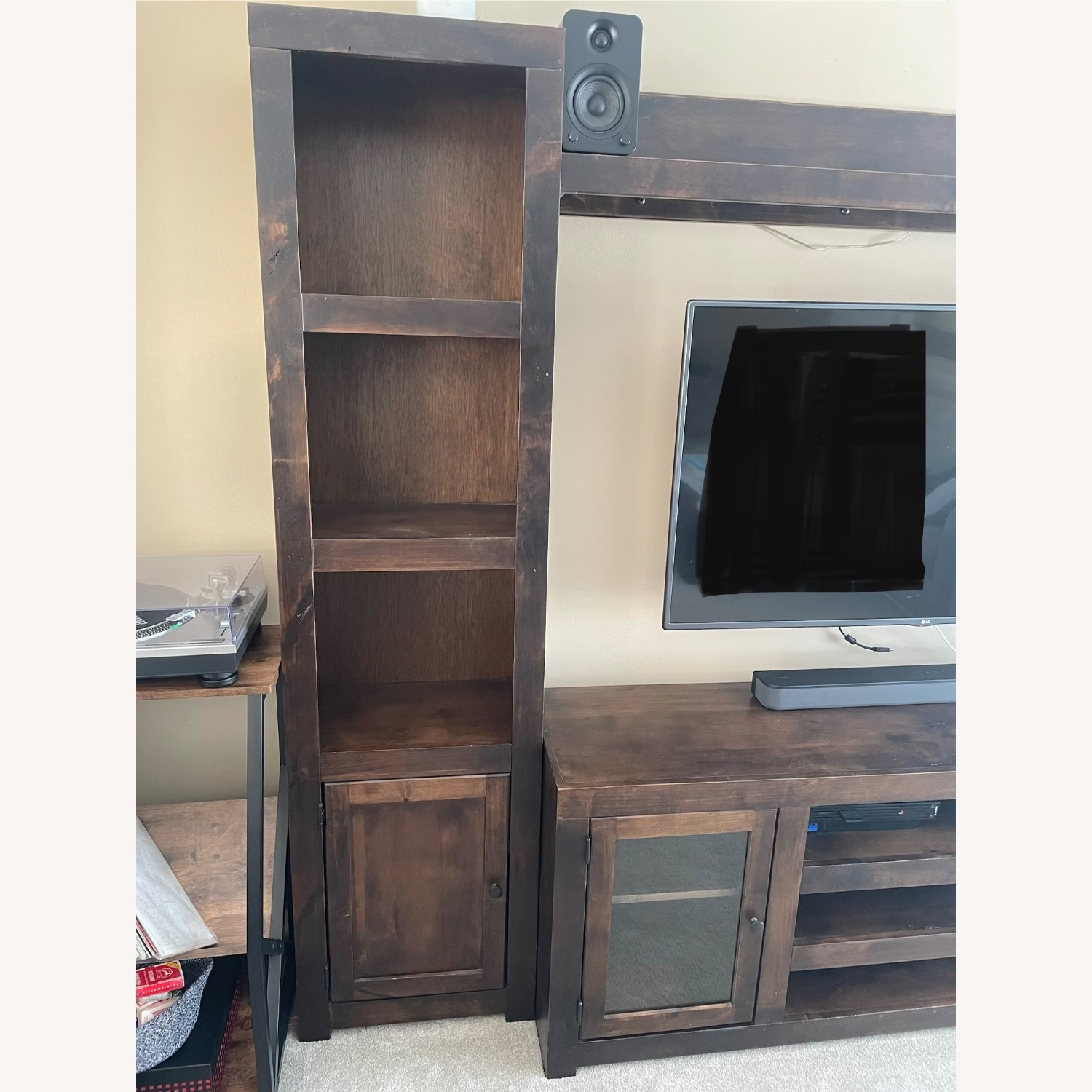 Art Van Dark Brown Wood Media Storage - image-3