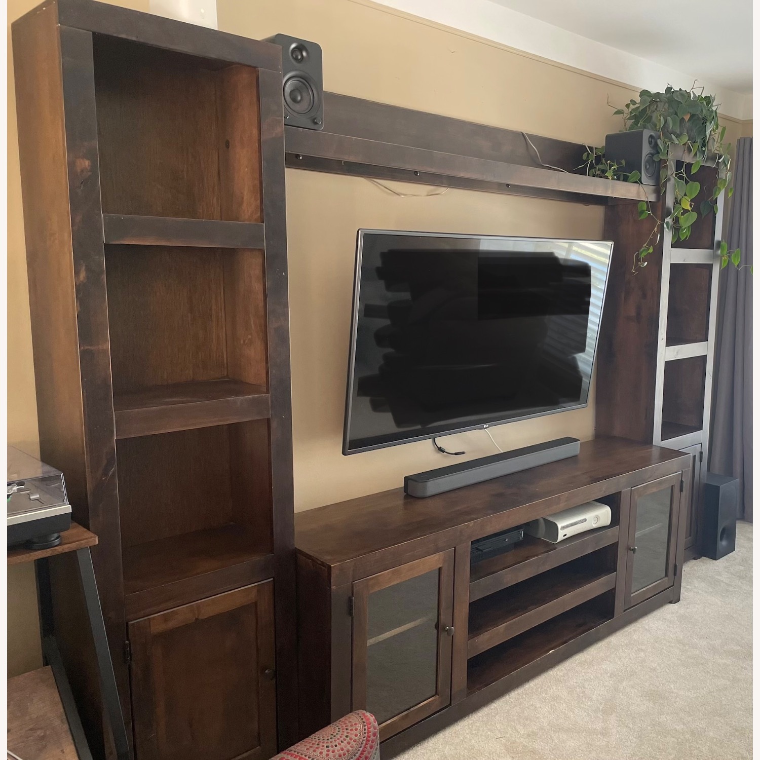 Art Van Dark Brown Wood Media Storage - image-2