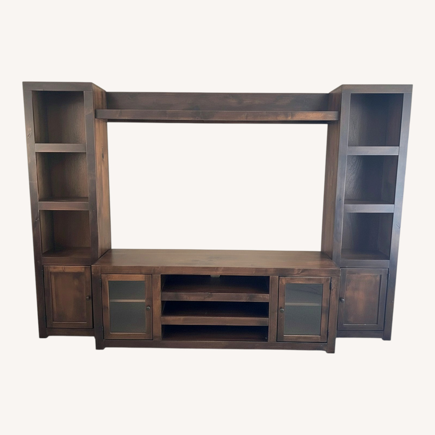 Art Van Dark Brown Wood Media Storage - image-0