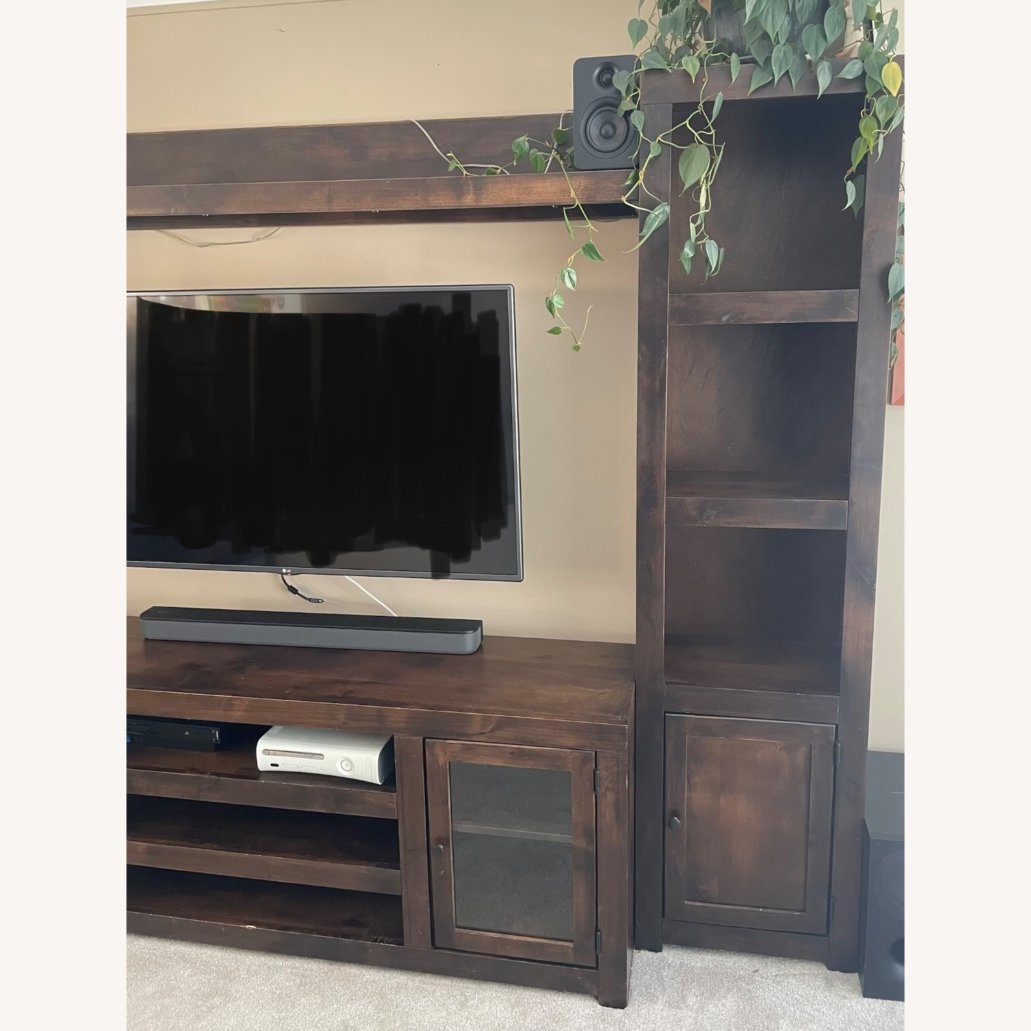 Art Van Dark Brown Wood Media Storage - image-4