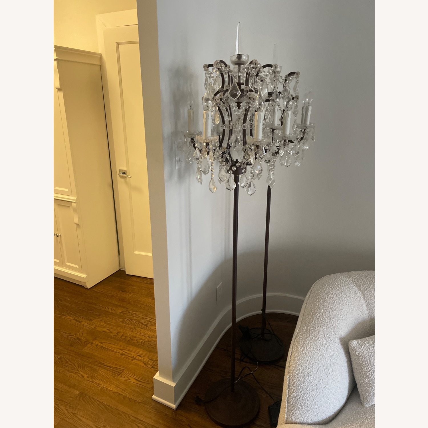Restoration Hardware 19th C Rococo Iron & Crystal Floor Lamp - image-3