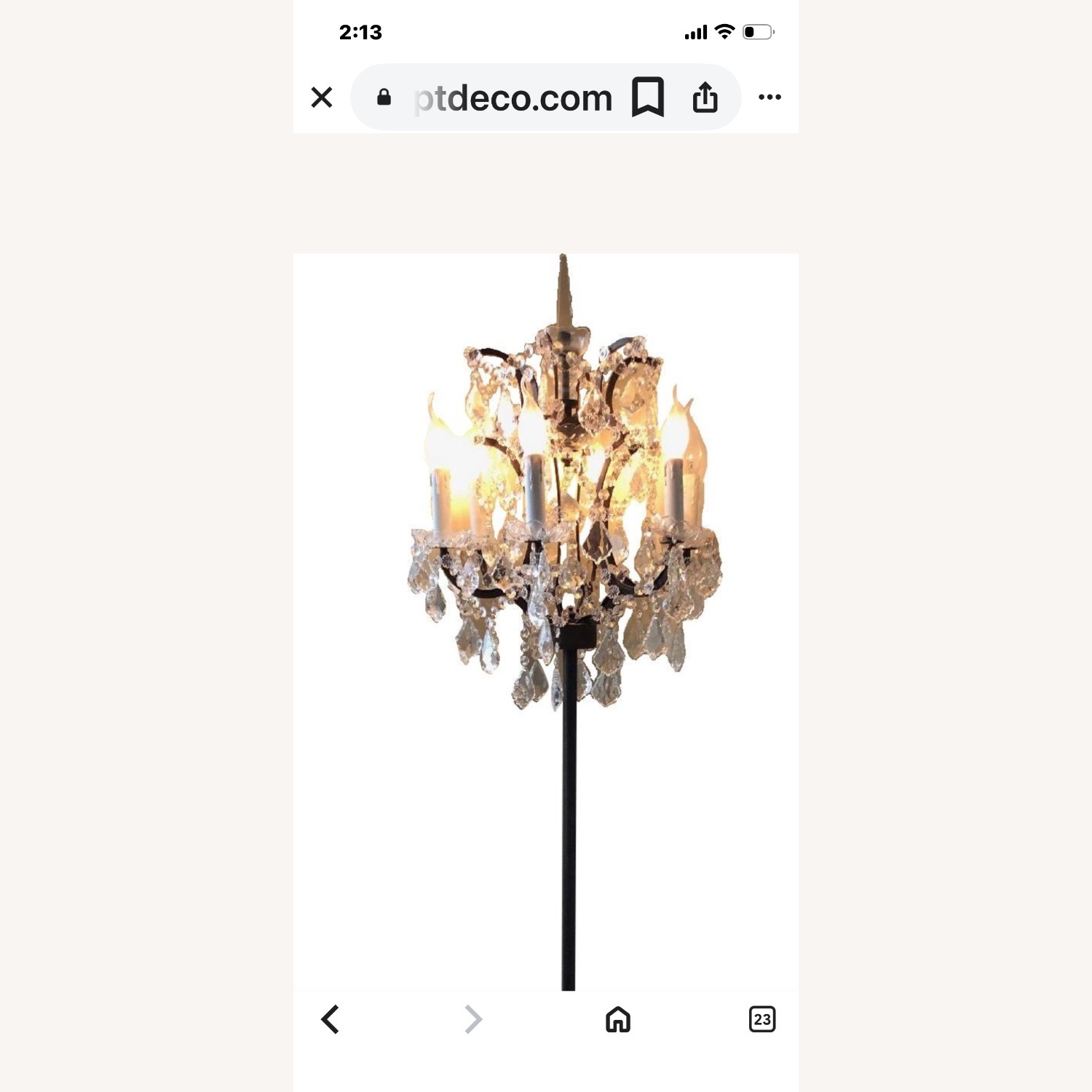 Restoration Hardware 19th C Rococo Iron & Crystal Floor Lamp - image-1