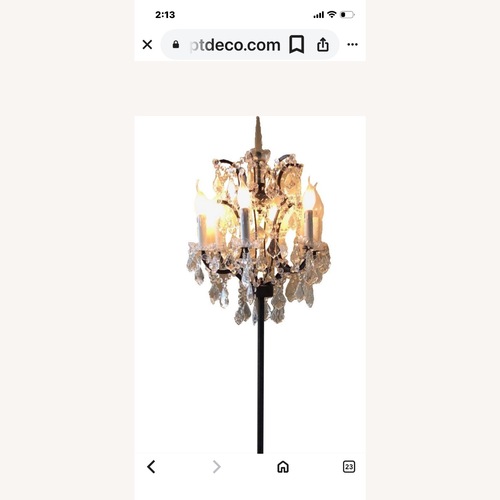 Used Restoration Hardware 19th C Rococo Iron & Crystal Floor Lamp for sale on AptDeco
