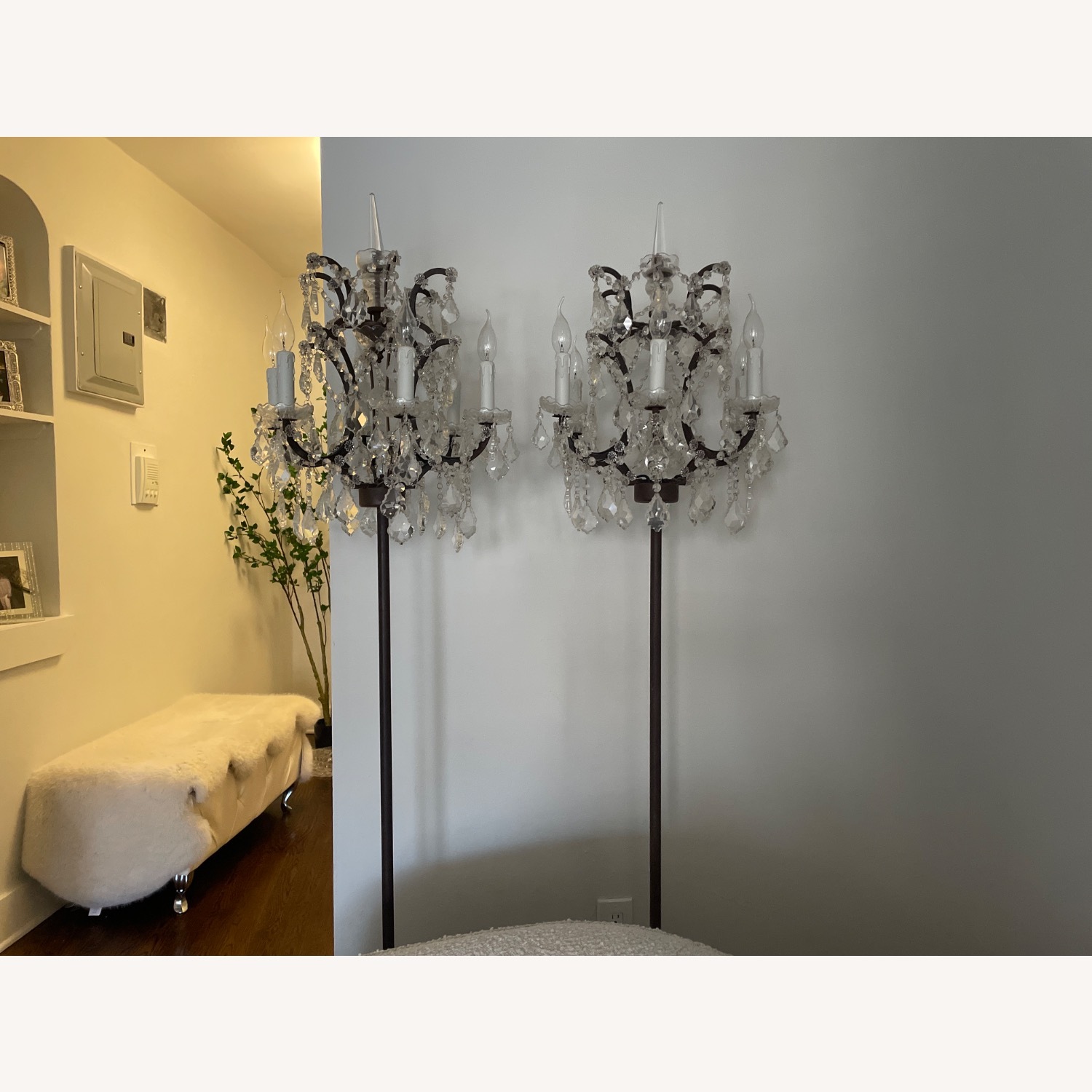 Restoration Hardware 19th C Rococo Iron & Crystal Floor Lamp - image-2