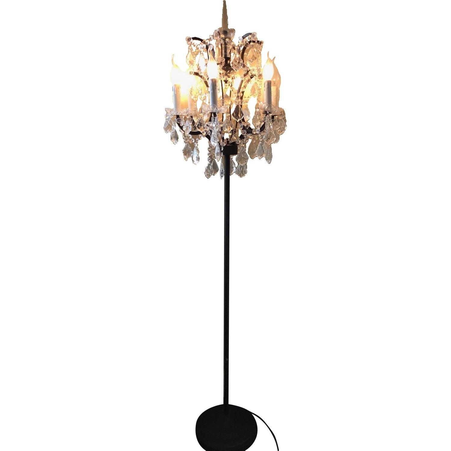 Restoration Hardware 19th C Rococo Iron & Crystal Floor Lamp - image-5