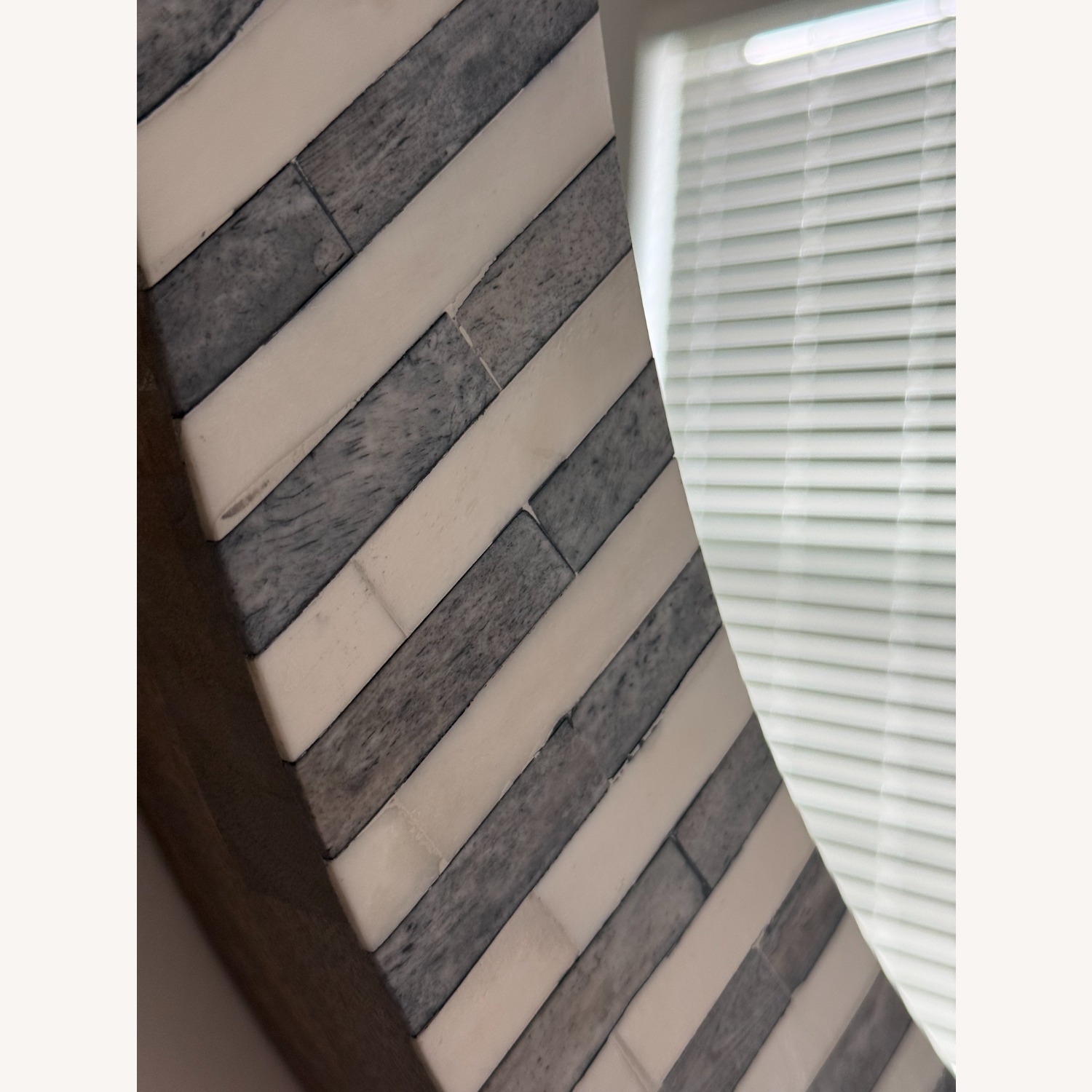 West Elm Parsons Gray Bone Inlay Round Wall Mirror - image-4