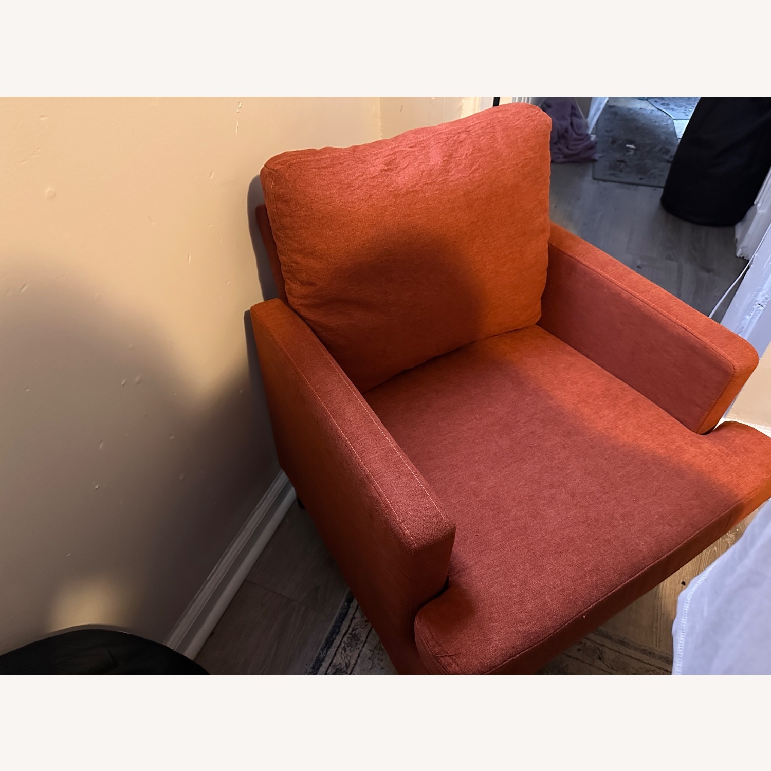 Orange Fabric Accent Chair - image-3