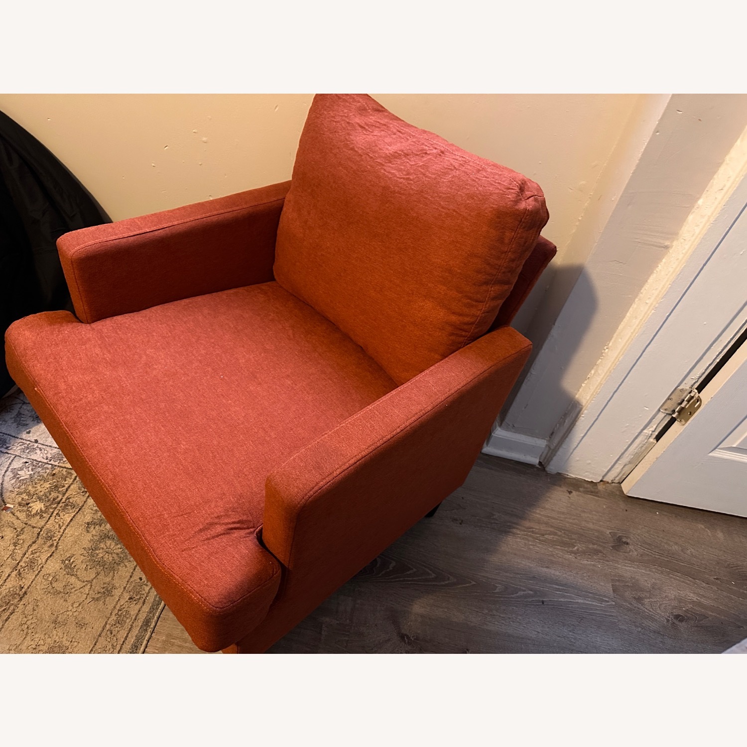 Orange Fabric Accent Chair - image-2