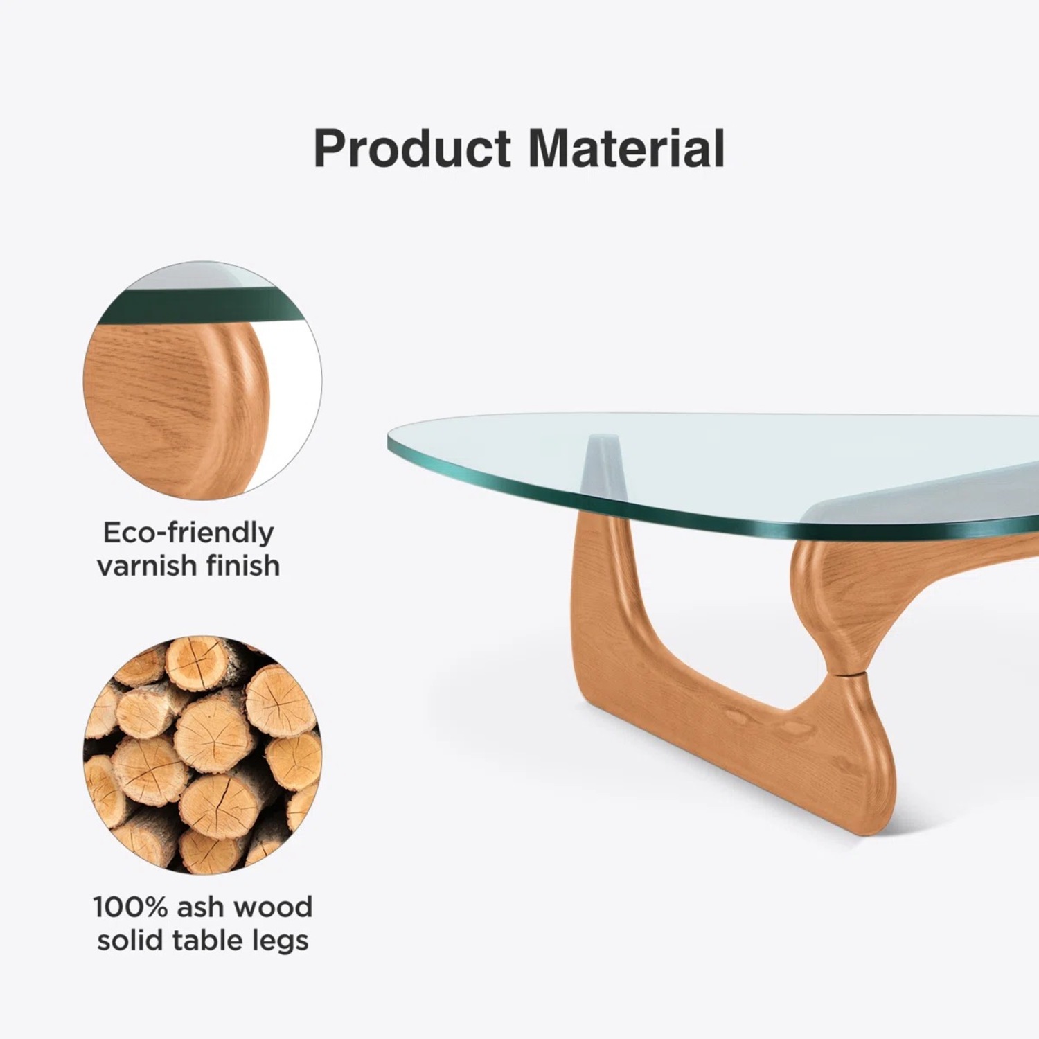 Herman Miller Noguchi Style Glass Coffee Table - image-4