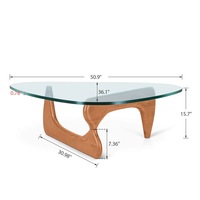 Herman Miller Noguchi Style Glass Coffee Table