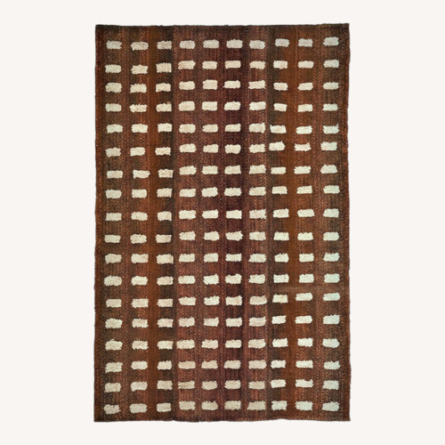 Used Pampa - Burgundy & Sand - Wool Area Rug 9' x 12' for sale on AptDeco