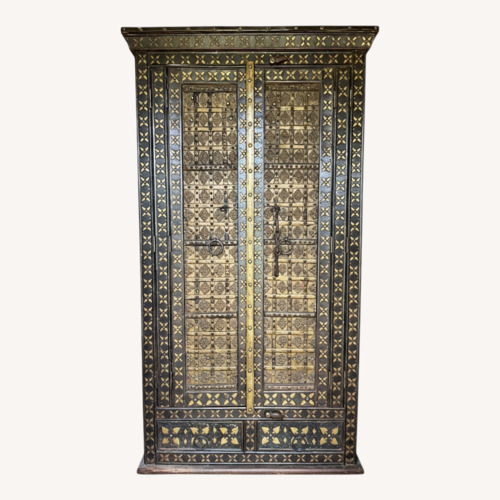 Used Antique Dark Brown Wood Armoire for sale on AptDeco